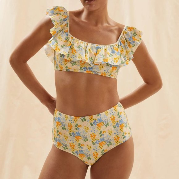 NWT & Other Stories Floral Ruffle Bikini Top - Picture 6 of 6